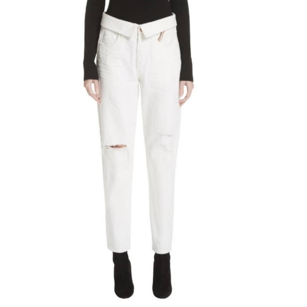 Jean Atelier Flip Distressed Straight Leg Jeans 25